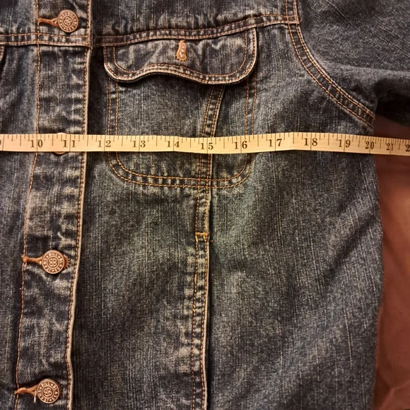 Bill Blass Denim Jacket Women's Medium M Trucker Style Cropped Classic - Picture 8 of 10